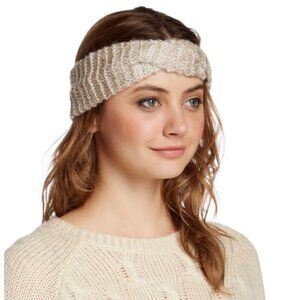 NWT Kensie Twist Knit Headband Cream Sequin Detailed Fall Winter Accessories